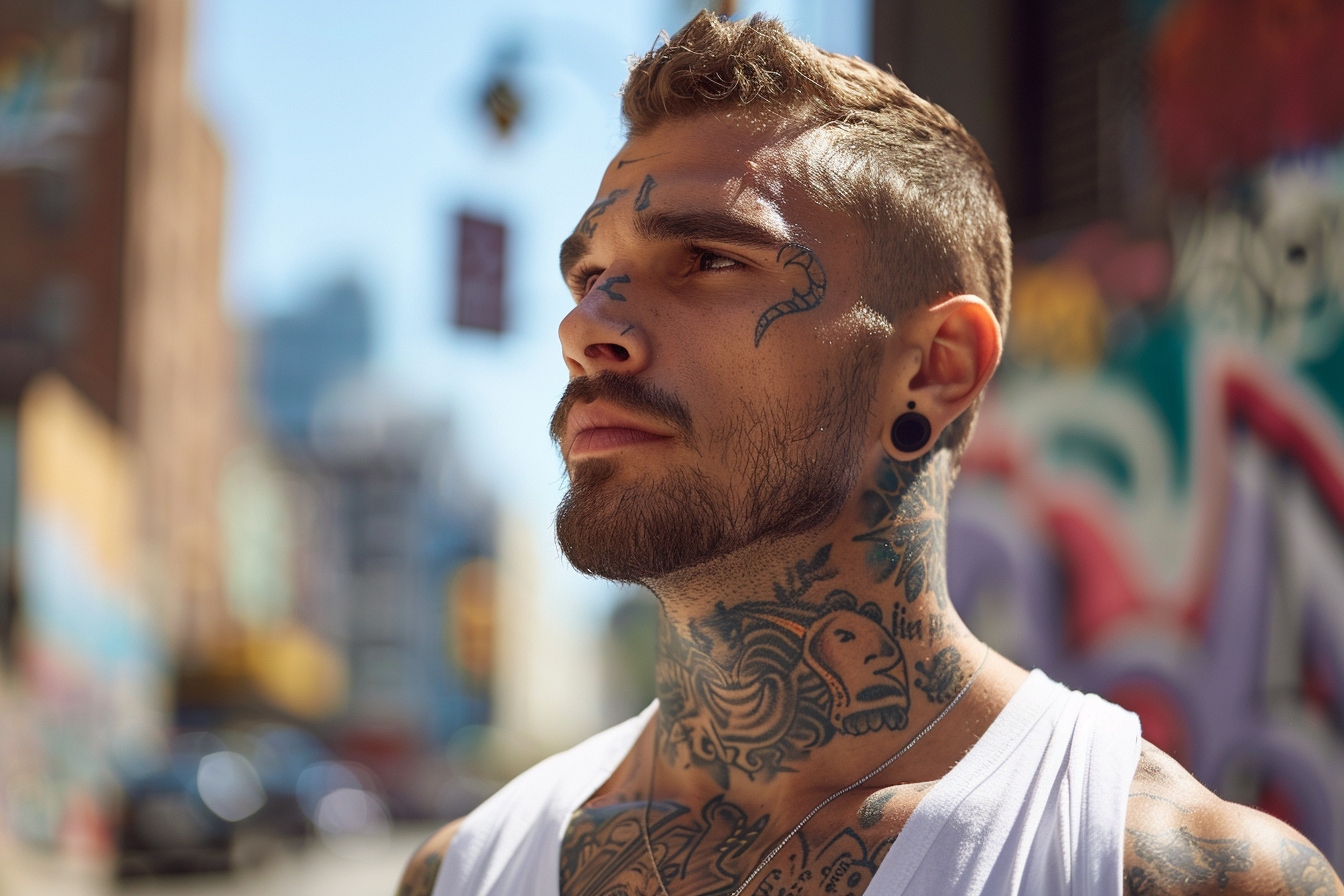 Le tatouage au cou : une expression de masculinité